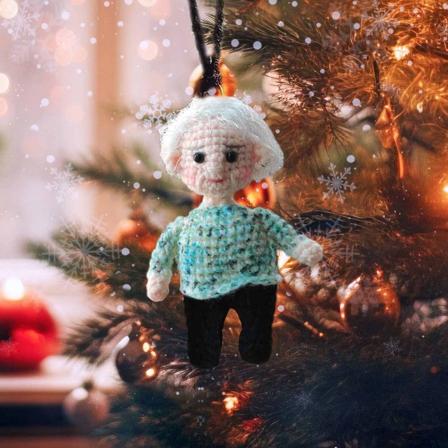 Personalized Ornament Crochet Doll with Photo Card "I Never Left You"