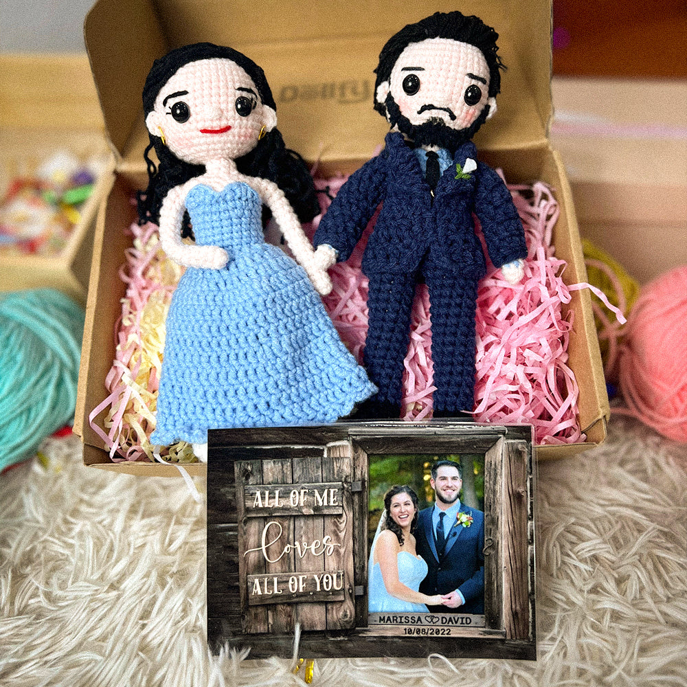 Personalized Crochet Doll with Photo Card "All Of Me Loves All Of You"