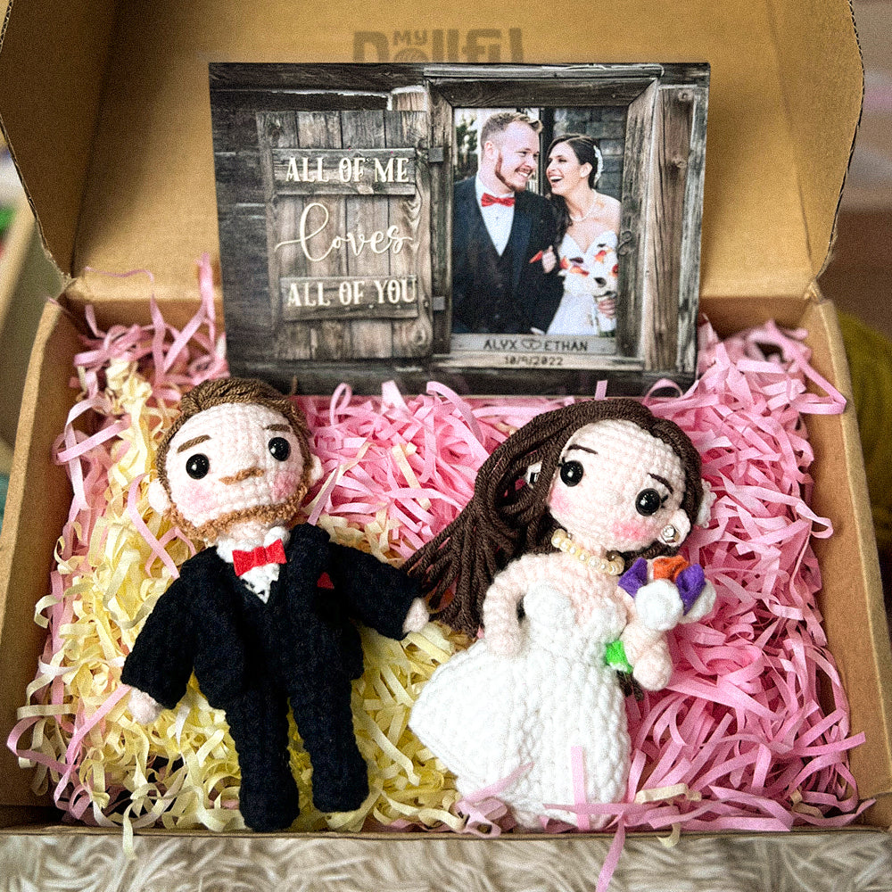 Personalized Crochet Doll with Photo Card "All Of Me Loves All Of You"