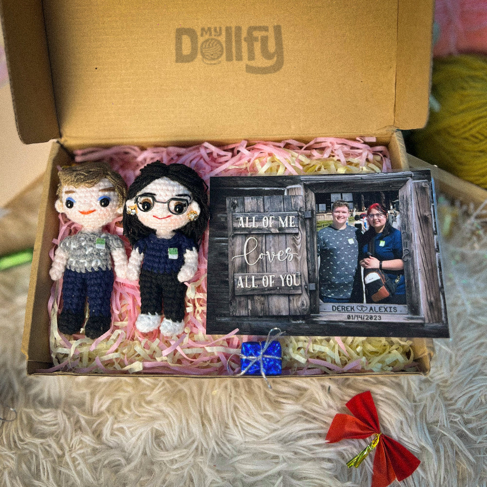 Personalized Crochet Doll with Photo Card "All Of Me Loves All Of You"