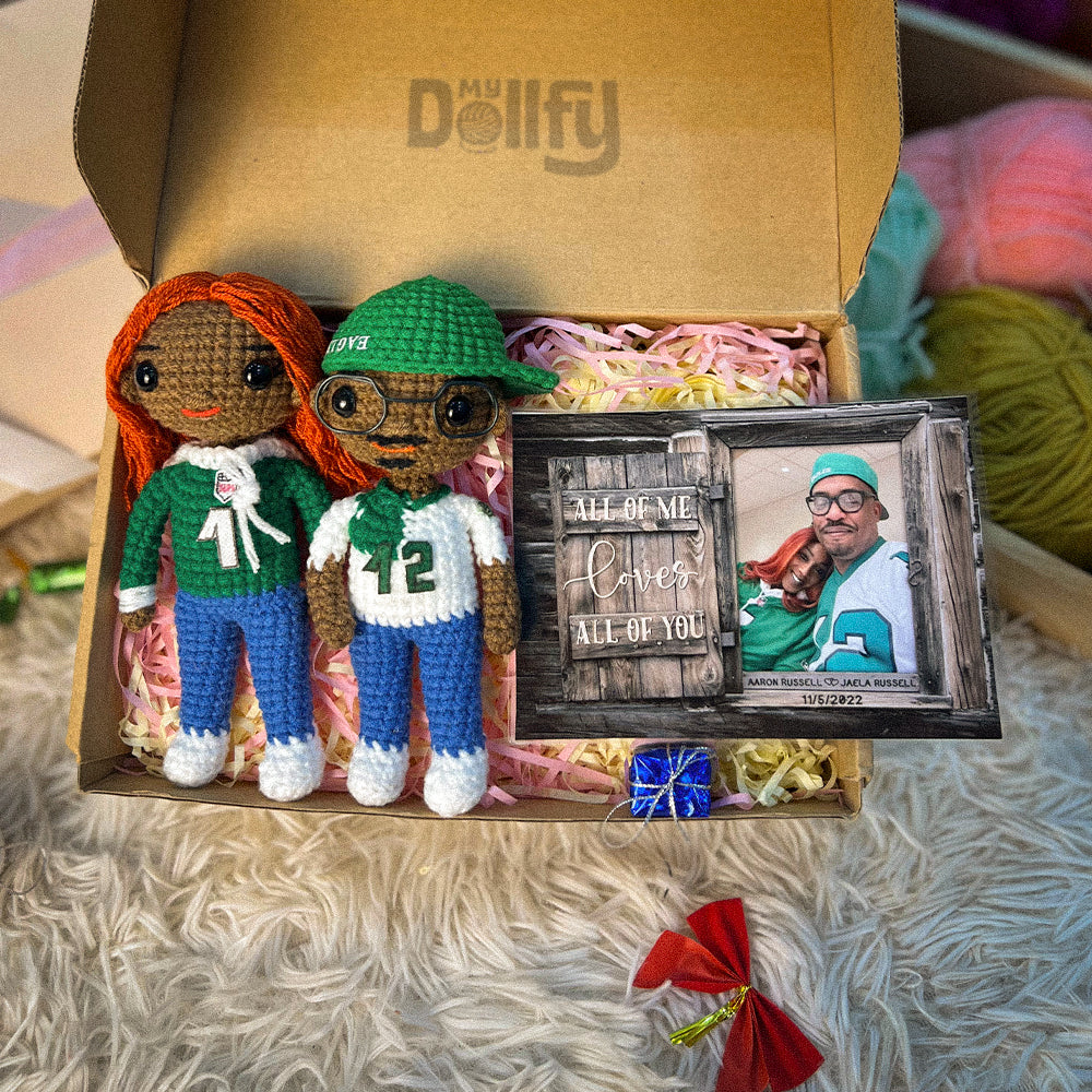 Personalized Crochet Doll with Photo Card "All Of Me Loves All Of You"