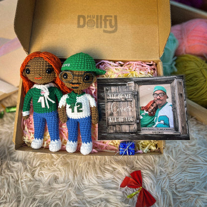 Personalized Crochet Doll with Photo Card "All Of Me Loves All Of You"