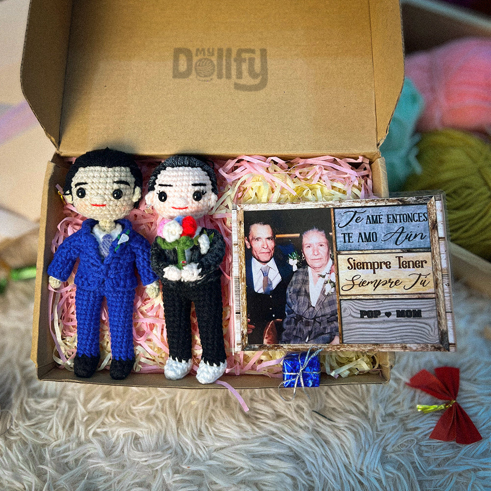 Personalized Crochet Doll with Photo Card "Loved You Then Love You Still"