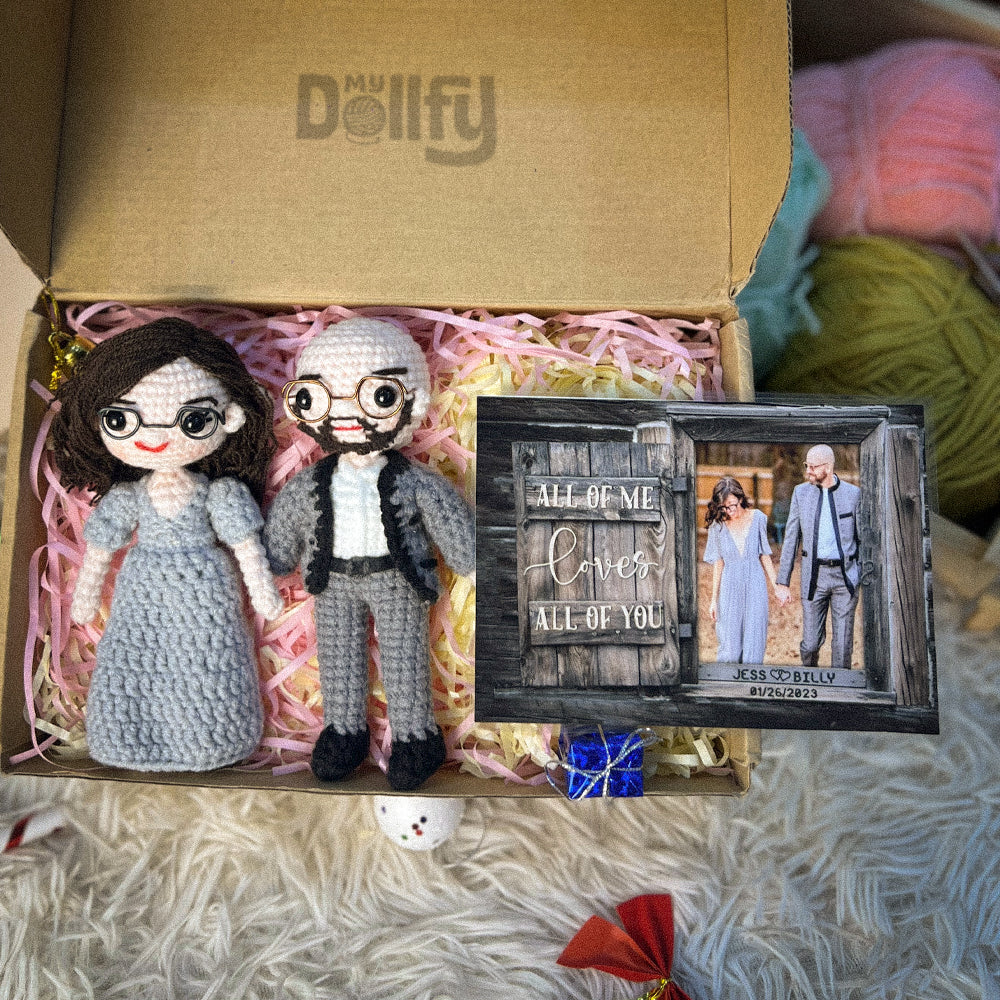 Personalized Crochet Doll with Photo Card "All Of Me Loves All Of You"