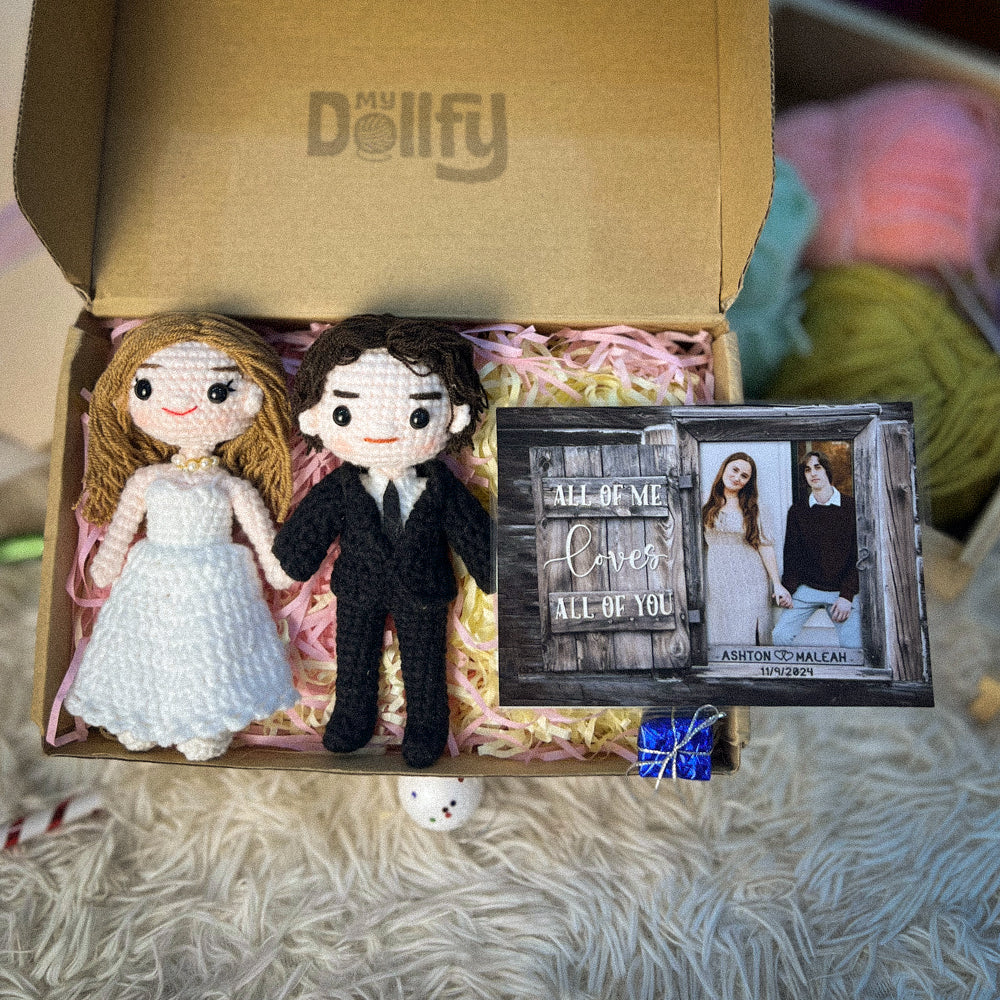 Personalized Crochet Doll with Photo Card "All Of Me Loves All Of You"