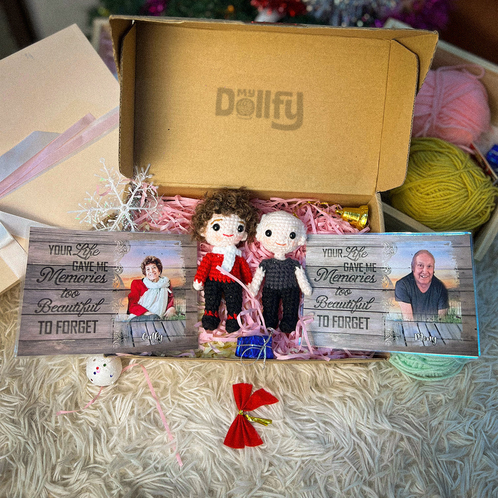Personalized Crochet Doll with Photo Card "Your Life Gave Me Memories To Beautiful To Forget"