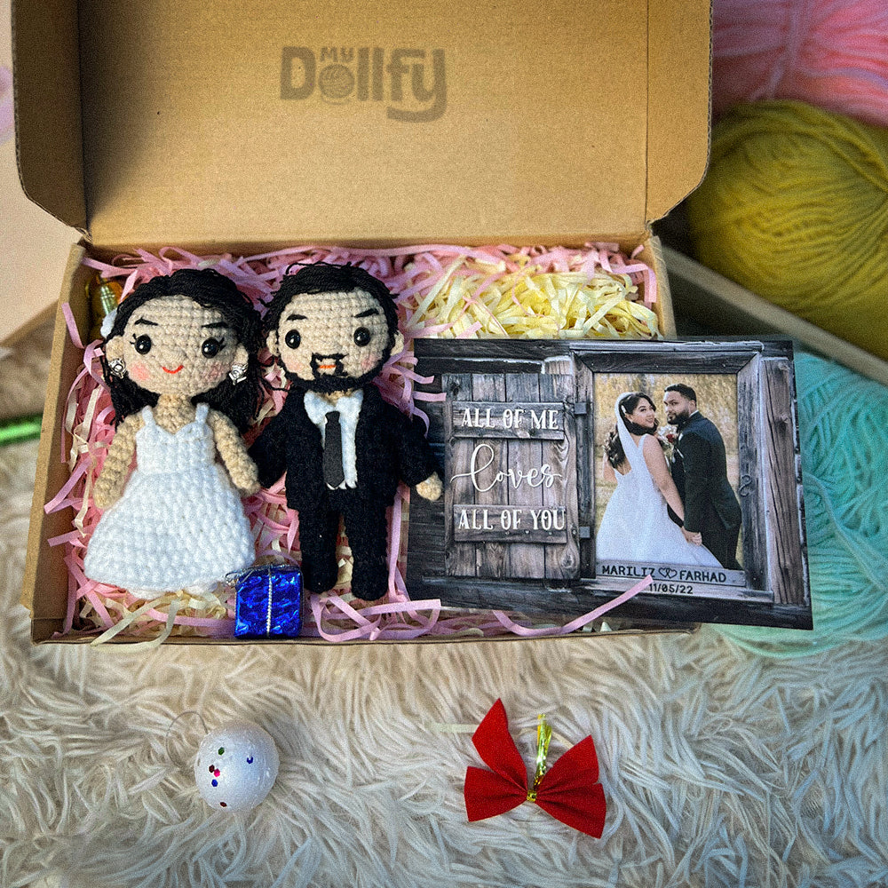 Personalized Crochet Doll with Photo Card "All Of Me Loves All Of You"