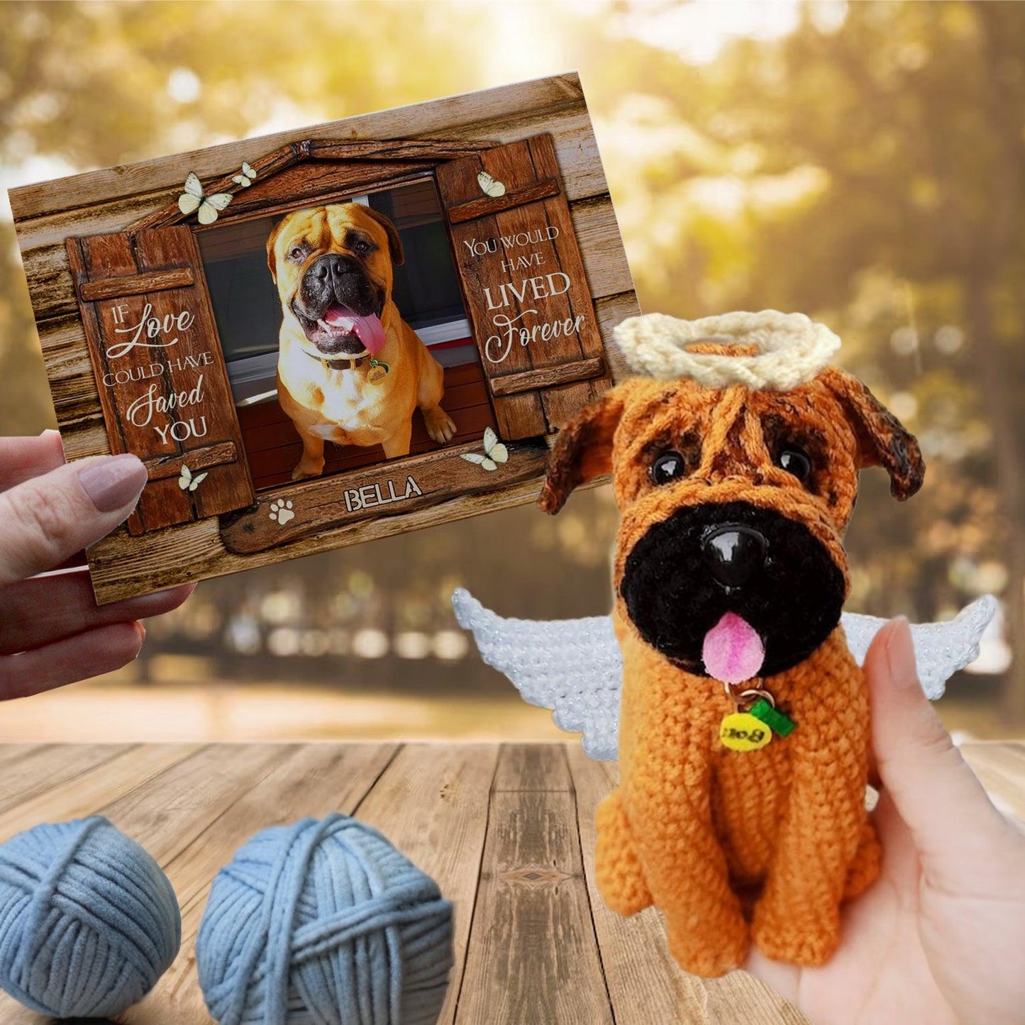 Personalized Crochet Doll with Photo Card "If Love Could Have Saved You"
