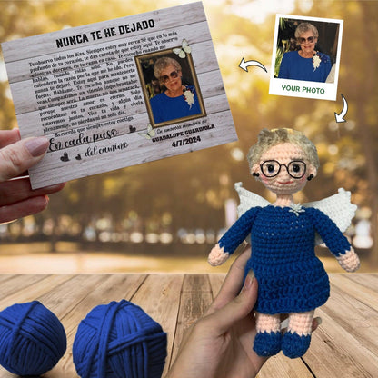 Personalized Crochet Doll with Photo Card "Nunca Te He Dejado"