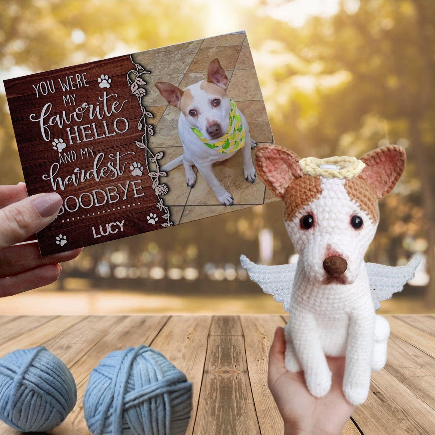 Personalized Crochet Doll with Photo Card "You Were My Favorite Hello"