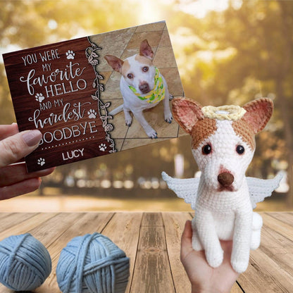 Personalized Crochet Doll with Photo Card "You Were My Favorite Hello"