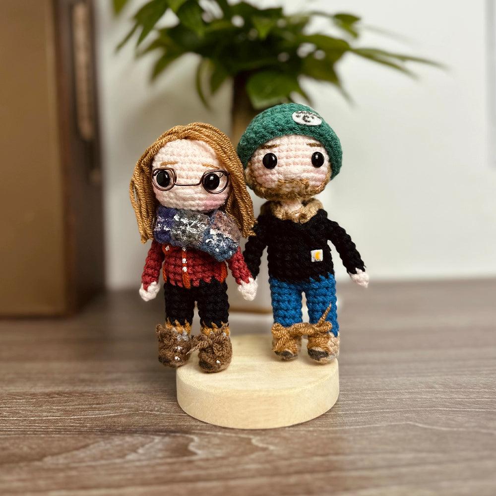 Personalized Crochet Doll with Photo Card "Love Never Fails 1 Corinthians 13"