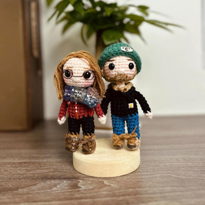 Personalized Crochet Doll with Photo Card "Love Never Fails 1 Corinthians 13"