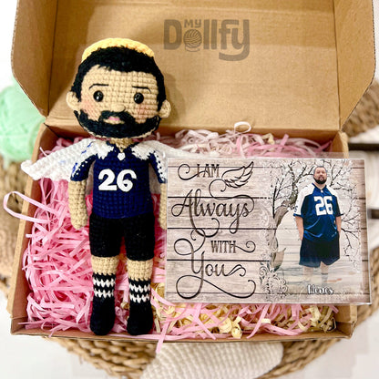 Personalized Crochet Doll with Photo Card "I Am Always With You"