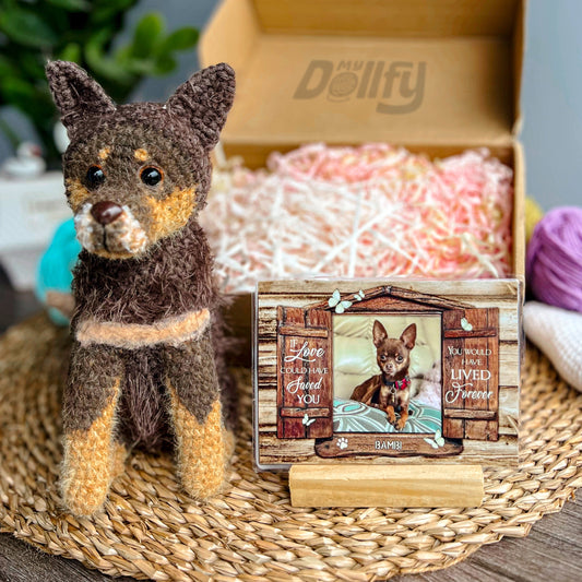 Personalized Crochet Doll with Photo Card "If Love Could Have Saved You"