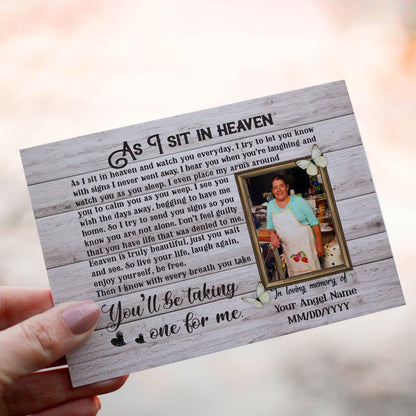 Personalized Crochet Doll with Photo Card "As I Sit In Heaven"
