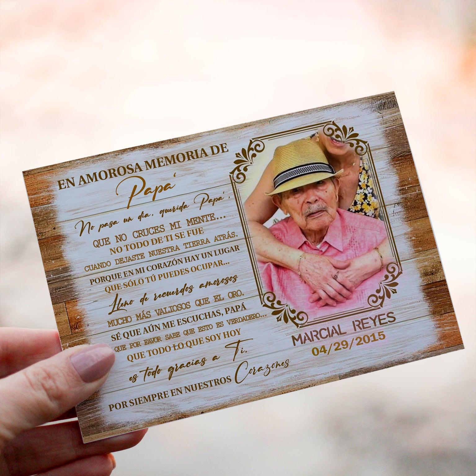 Personalized Crochet Doll with Photo Card "En Amorosa Memoria De Papá"