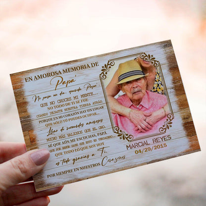 Personalized Crochet Doll with Photo Card "En Amorosa Memoria De Papá"