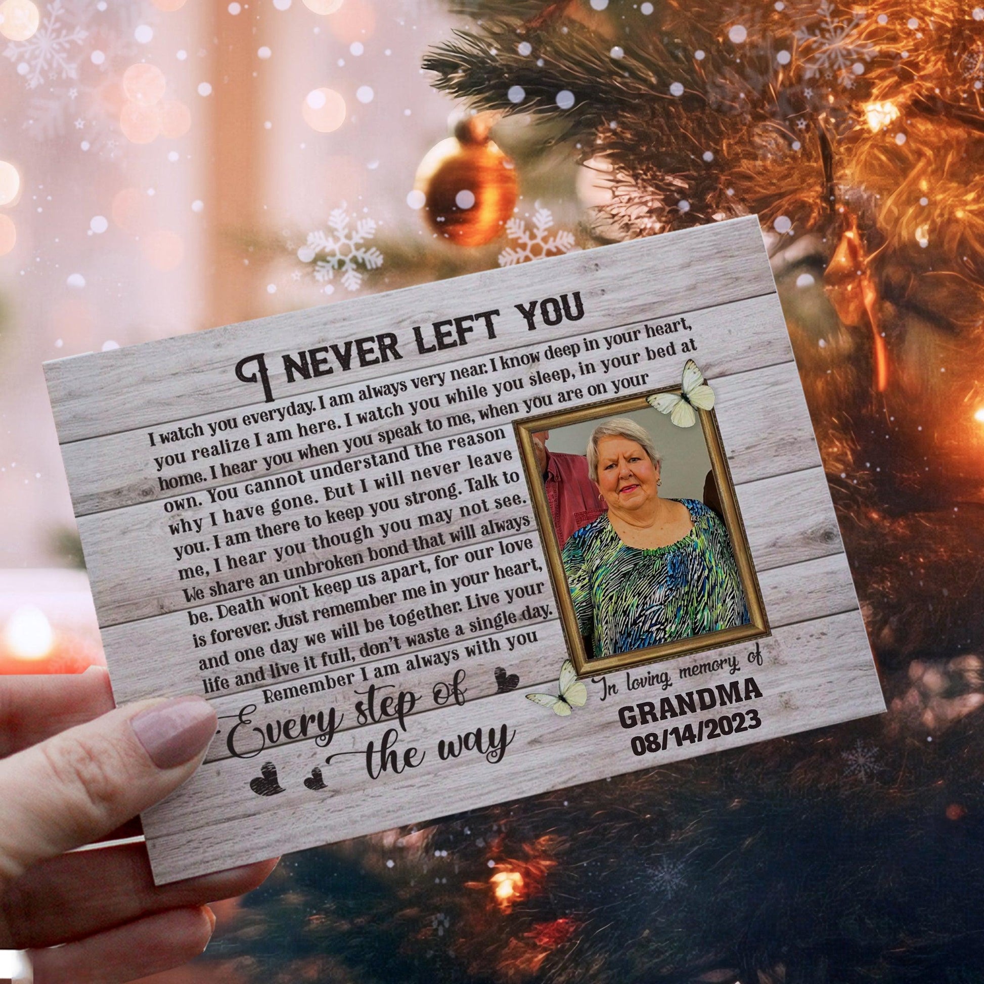 Personalized Ornament Crochet Doll with Photo Card "I Never Left You"