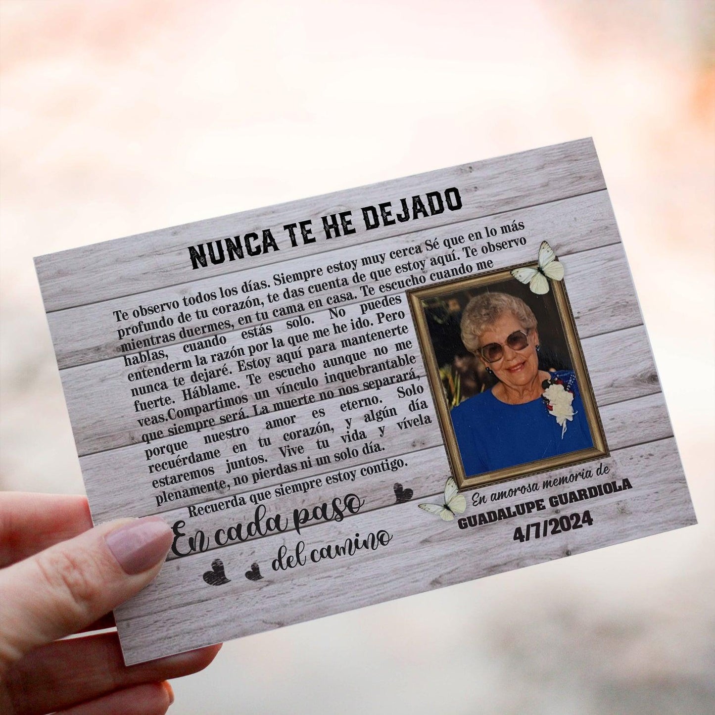 Personalized Crochet Doll with Photo Card "Nunca Te He Dejado"