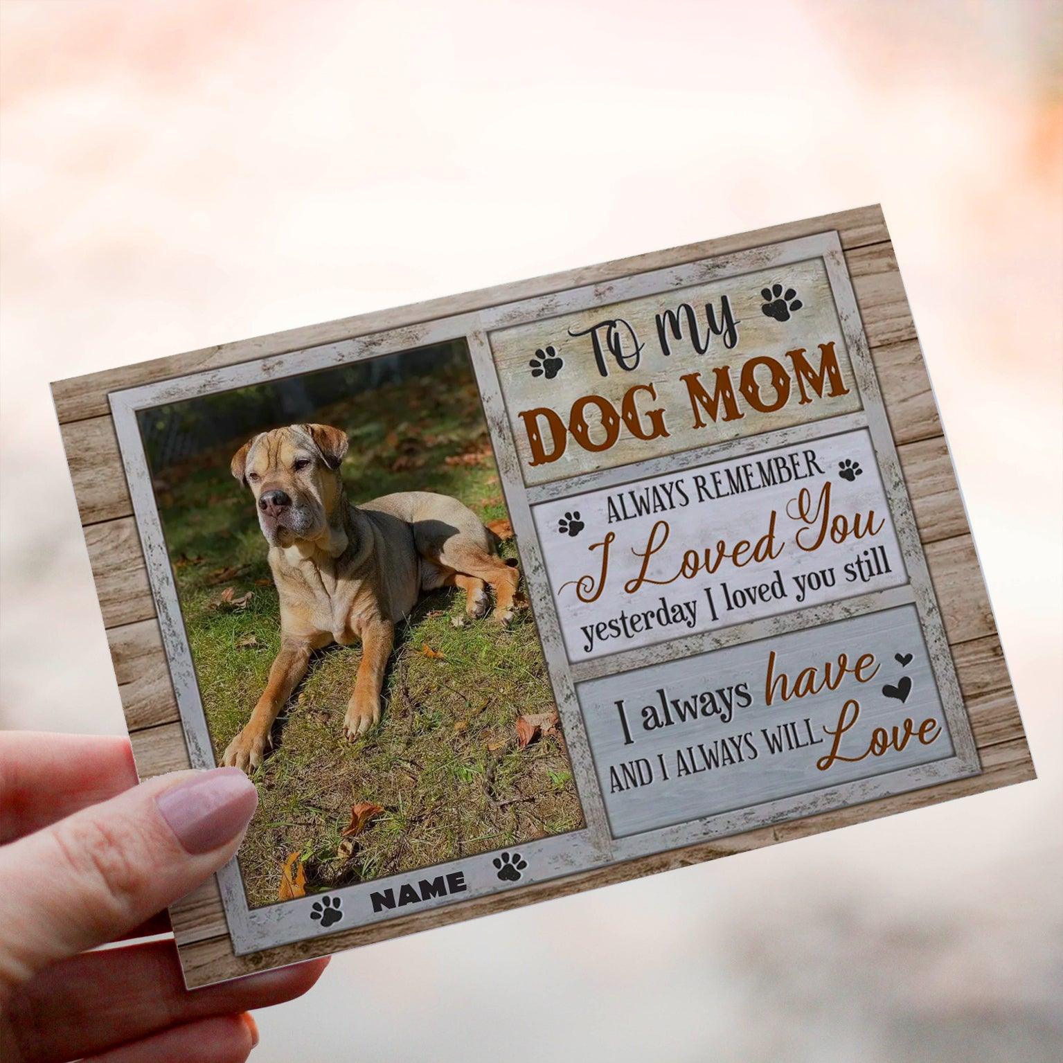 Personalized Crochet Doll with Photo Card "To My Dog Mom Pet Portrait"
