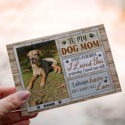 Personalized Crochet Doll with Photo Card "To My Dog Mom Pet Portrait"