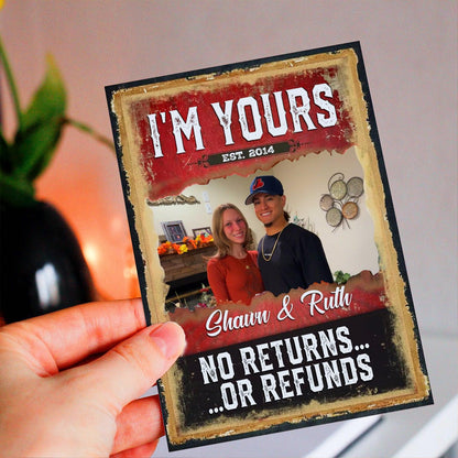 Personalized Crochet Doll with Photo Card "Im Yours No Returns"