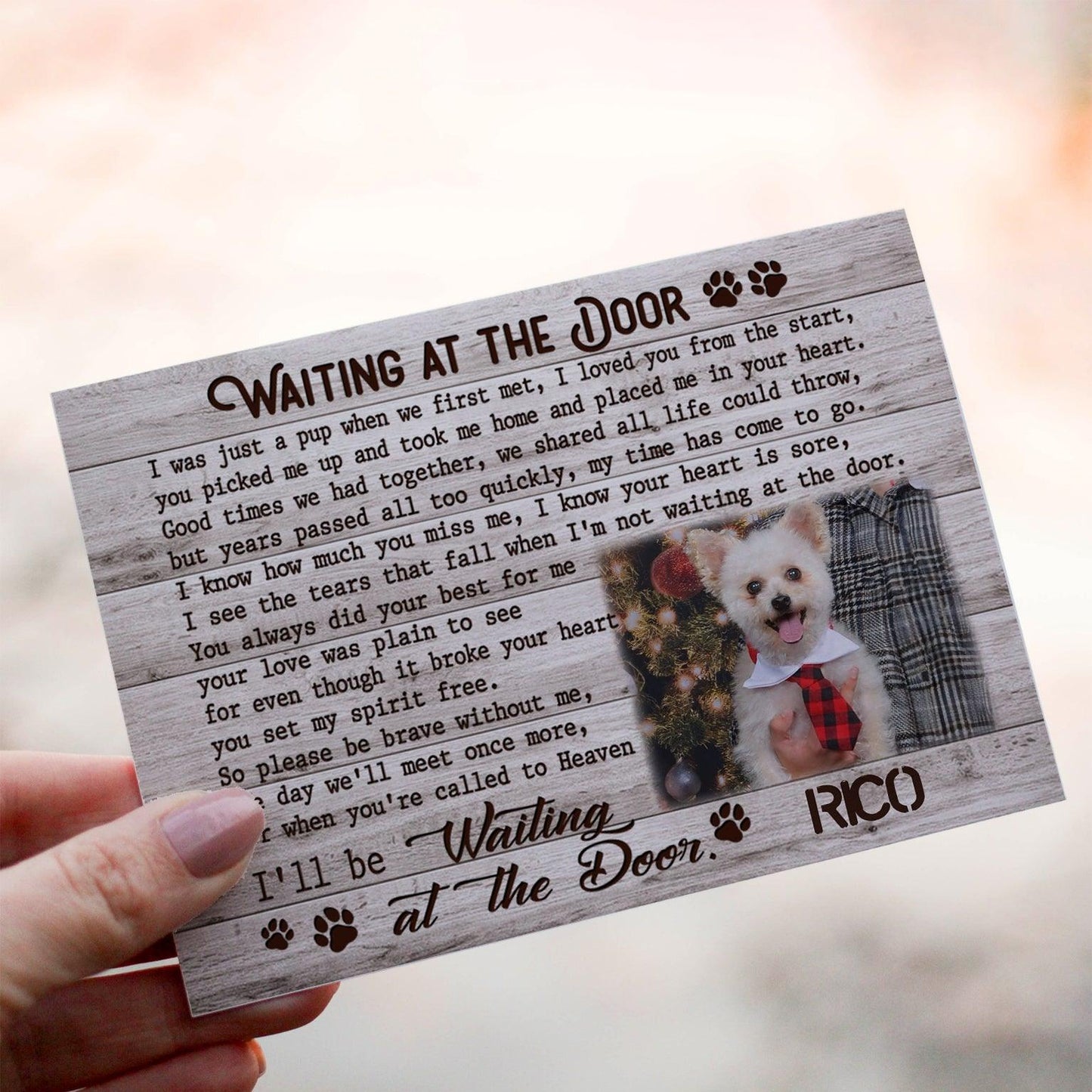 Personalized Crochet Doll with Photo Card "Waiting At The Door"