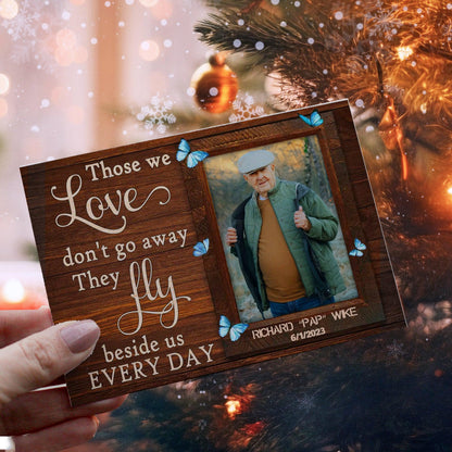 Personalized Ornament Crochet Doll with Photo Card "Those We Love Don't Go Away"