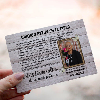 Personalized Crochet Doll with Photo Card "Cuando Estoy En El Cielo"