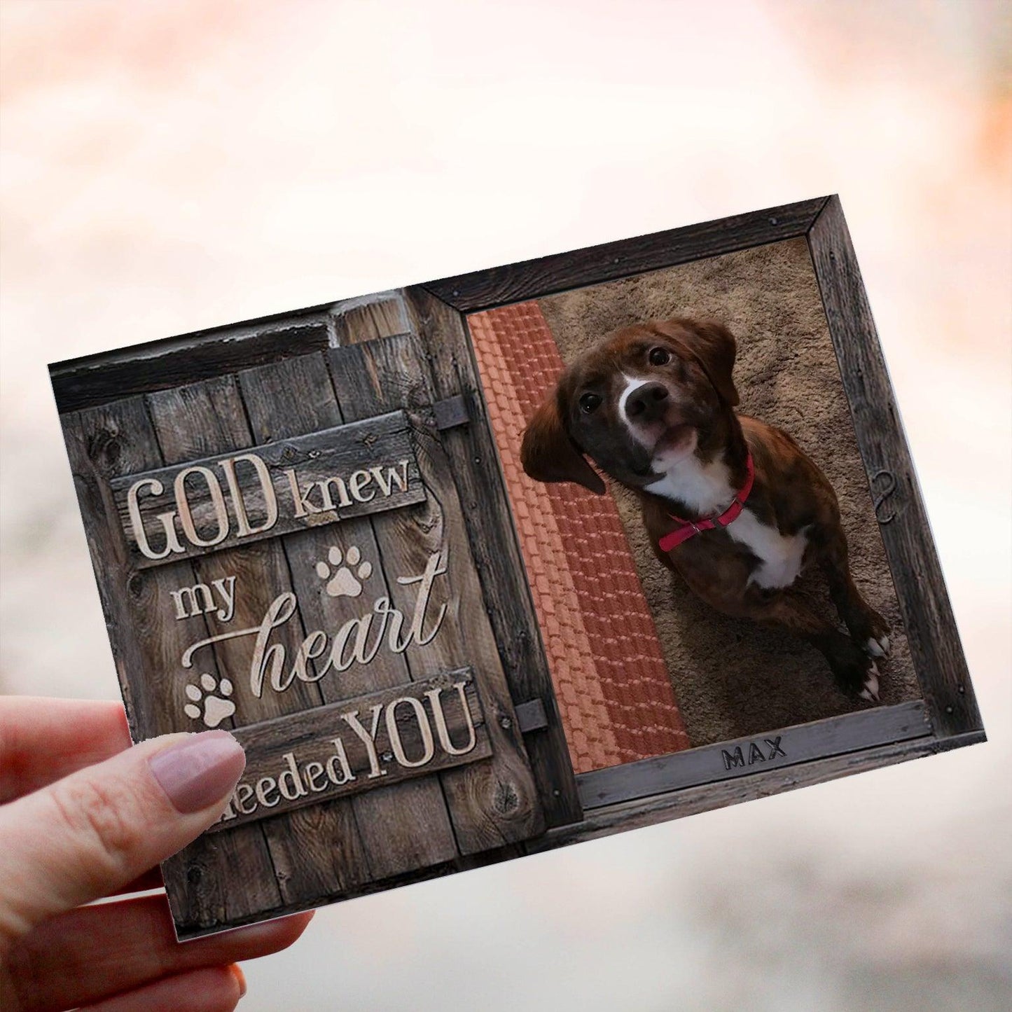 Personalized Crochet Doll with Photo Card "God Knew My Heart Needed You Pet Portrait"