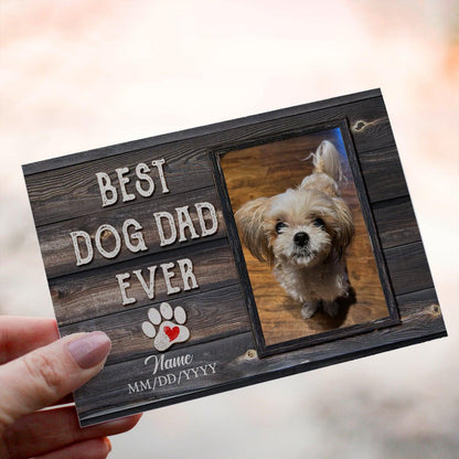 Personalized Crochet Doll with Photo Card "Best Dog Dad Ever Pet Portrait"