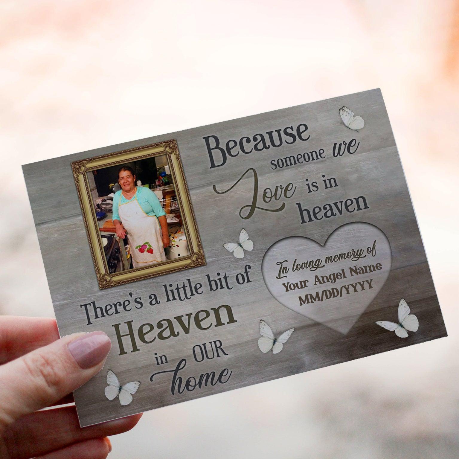 Personalized Crochet Doll with Photo Card "Because Someone We Love Is In Heaven"