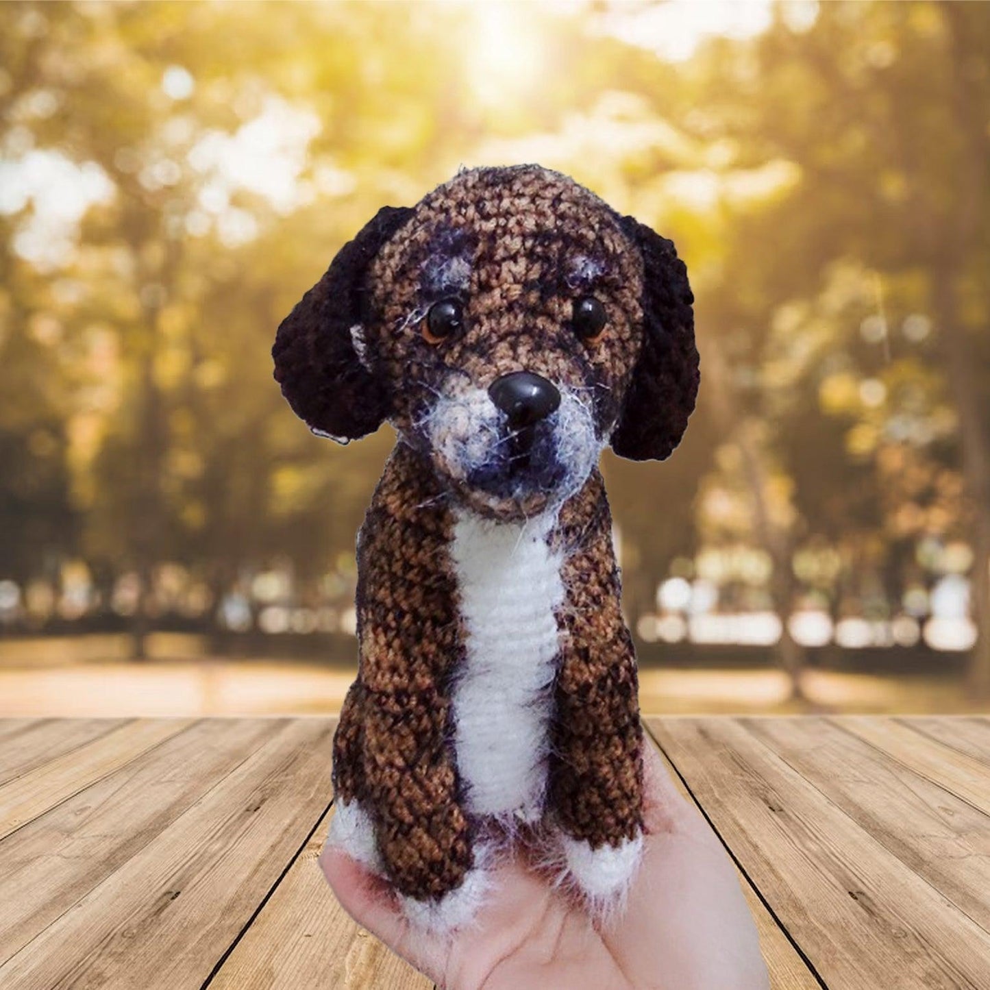 Personalized Crochet Doll with Photo Card "Life Is Short, Live It Pet Portrait"