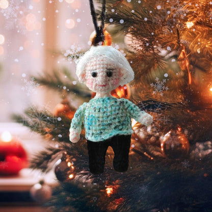 Personalized Ornament Crochet Doll with Photo Card "I Never Left You"