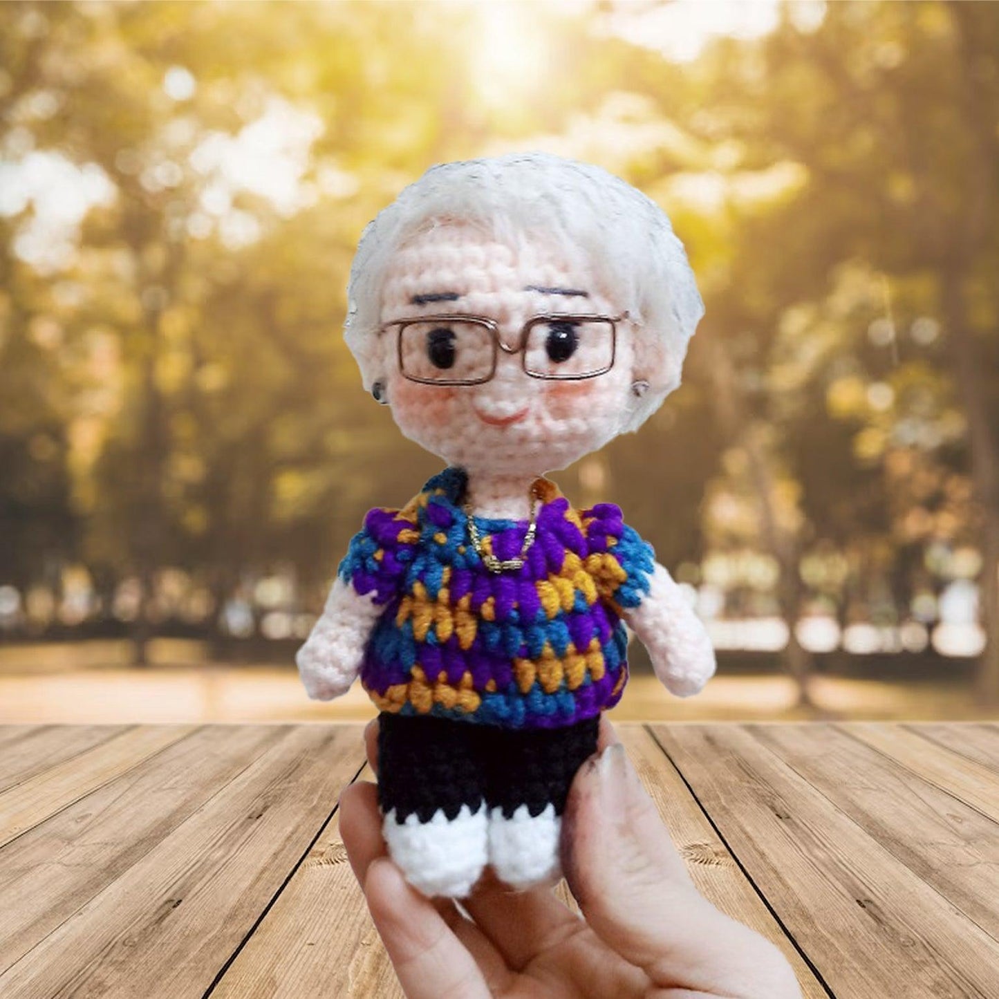 Personalized Crochet Doll with Photo Card "Mom Everything I Am"