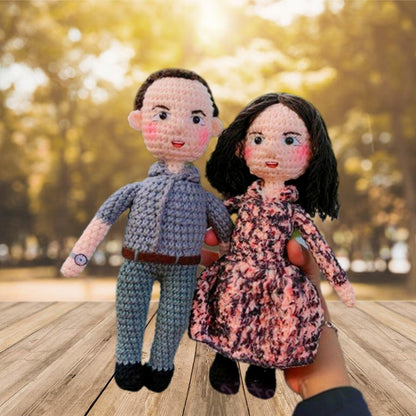 Personalized Crochet Doll with Photo Card "We Decided On Forever"