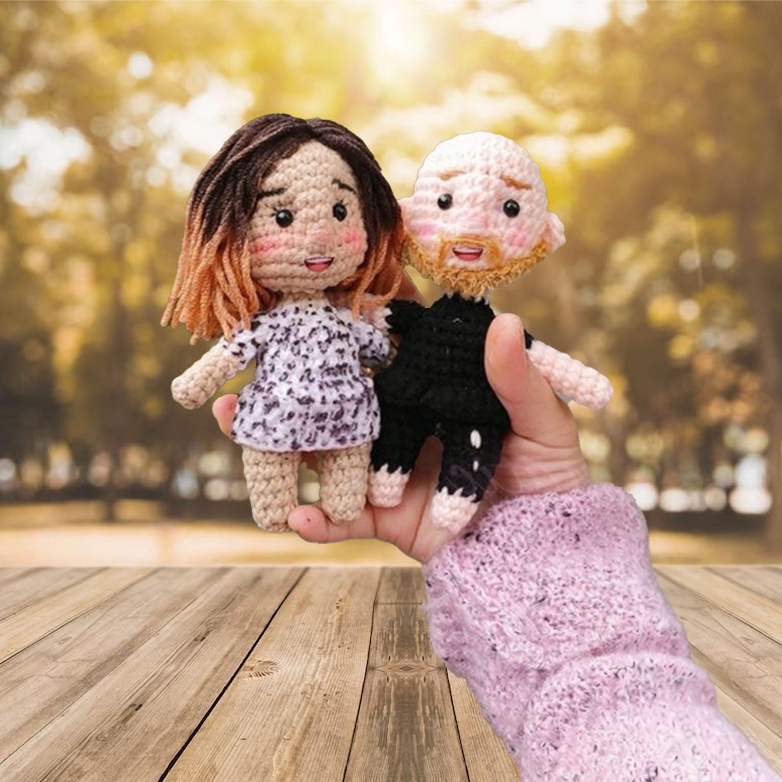 Personalized Crochet Doll with Photo Card "When I Say I Love You More"