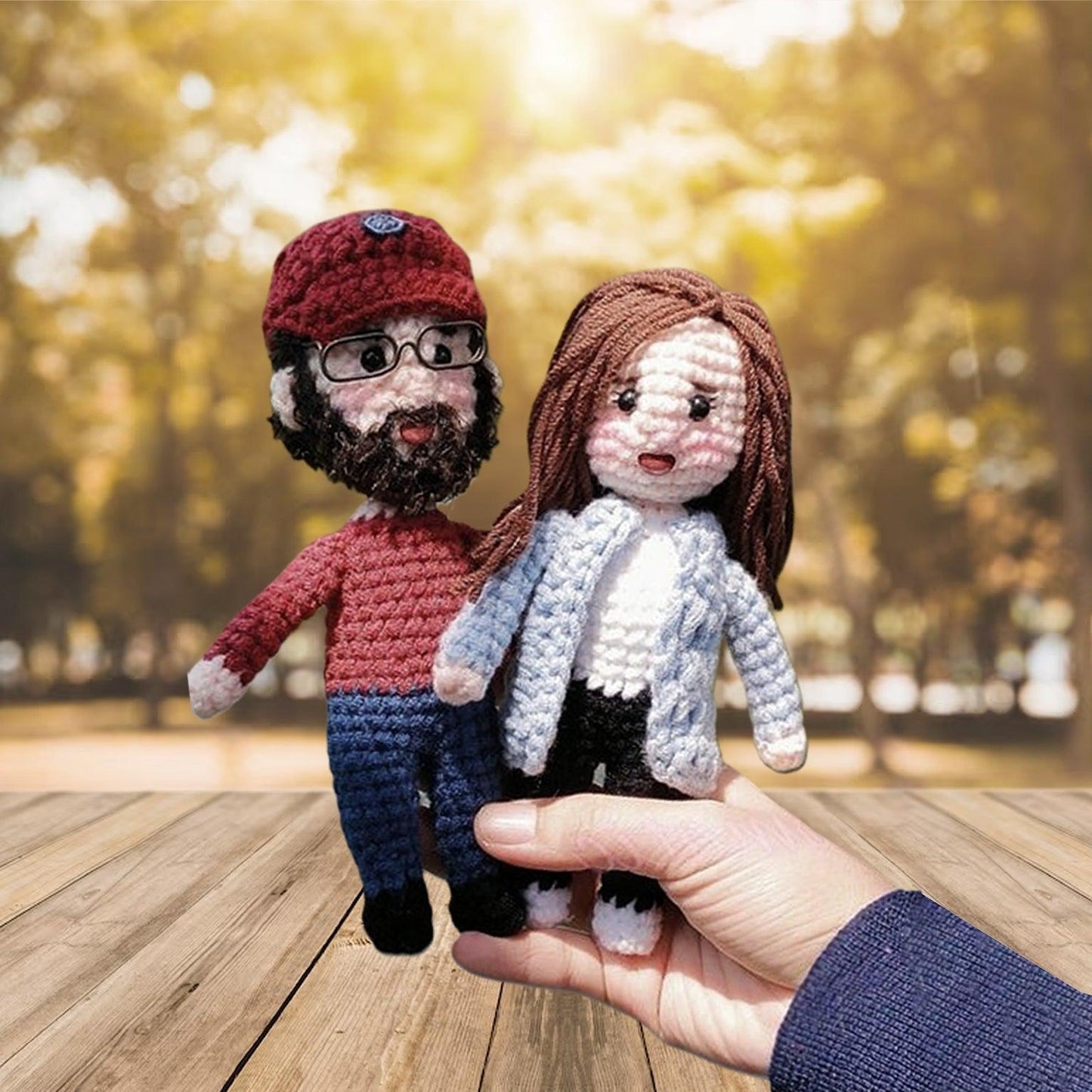 Personalized Crochet Doll with Photo Card "All Of Me Loves All Of You"