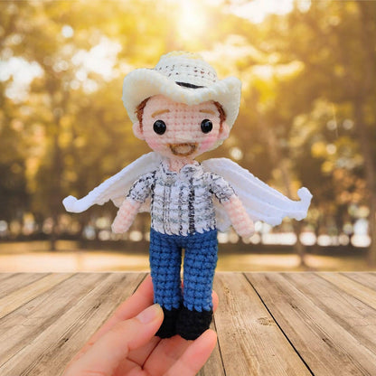 Personalized Crochet Doll with Photo Card "Los Que Amamos No Se Van 2"