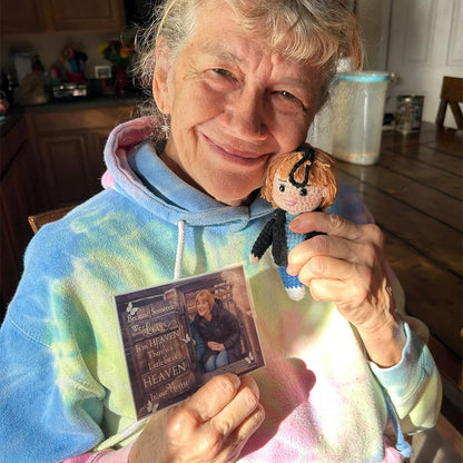 Personalized Crochet Doll with Photo Card "Because Someone We Love Is In Heaven 2"