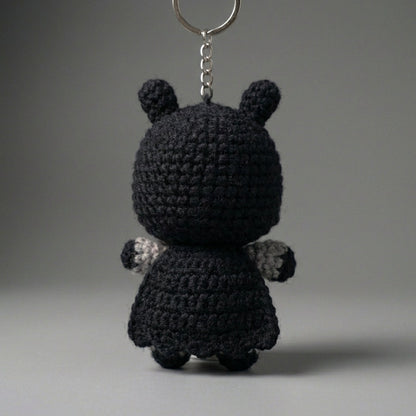 WoolyArtis™ - Handmade Crochet Batman Keychain & Car Mirror Hanging Accessory