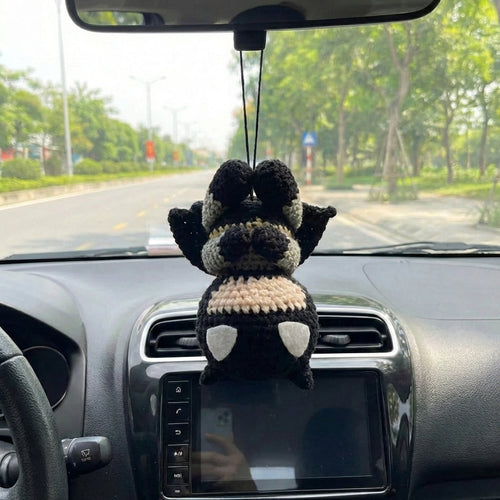 WoolyArtis™ - Handmade Crochet Batman Keychain & Car Mirror Hanging Accessory