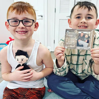 Personalized Crochet Doll with Photo Card "Because Someone We Love Is In Heaven 2"