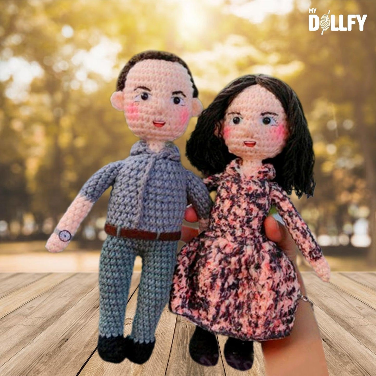 Personalized Crochet Doll with Photo Card "Home Is Wherever I’m With You"