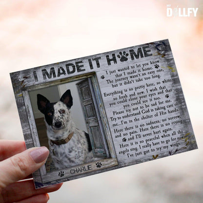 Personalized Crochet Doll with Photo Card "I Made It Home"