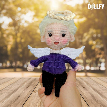 Personalized Crochet Doll with Photo Card "I Never Left You"