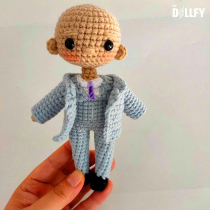 Personalized Crochet Doll with Photo Card "In Loving Memory Of Dad"