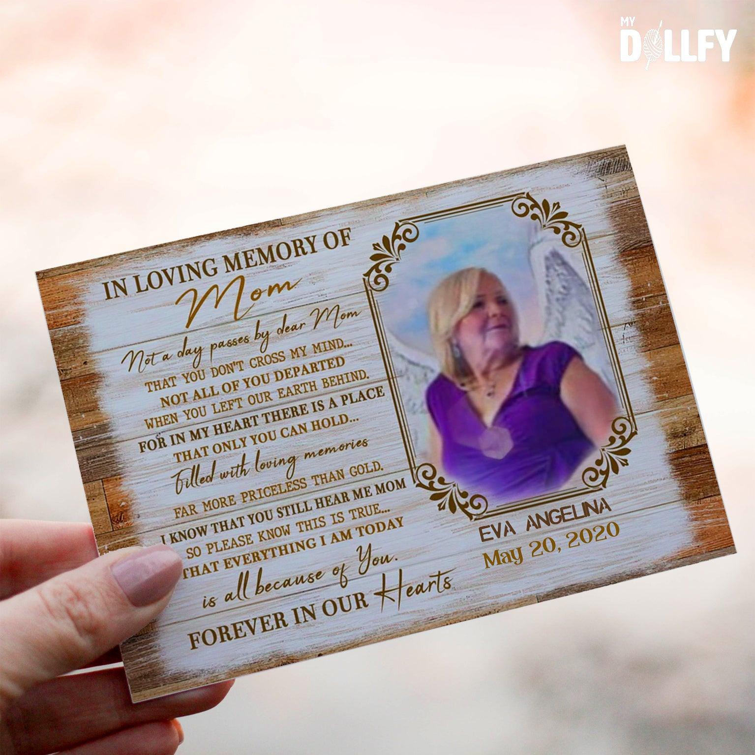 Personalized Crochet Doll with Photo Card "In Loving Memory Of Mom"