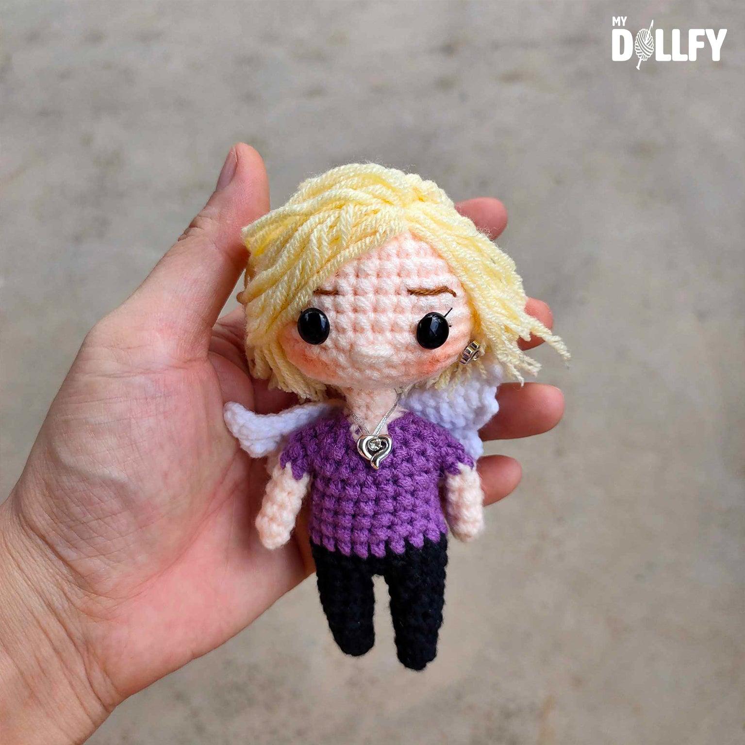 Personalized Crochet Doll with Photo Card "In Loving Memory Of Mom"